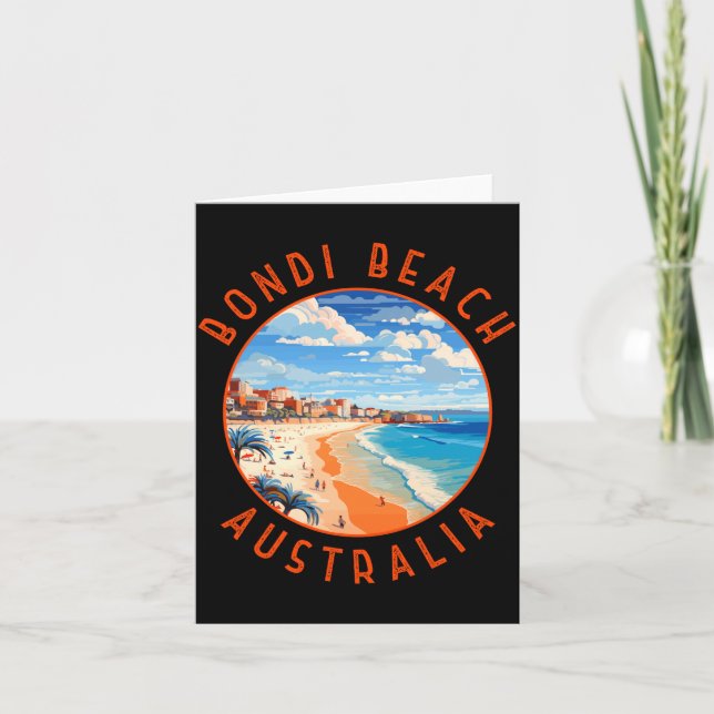 Bondi Beach Australia Travel Art Vintage  Card (Front)