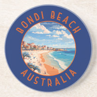 Bondi Beach Australia Travel Art Vintage