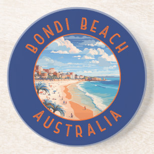 Bondi Beach Australia Travel Art Vintage Coaster