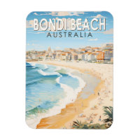 Bondi Beach Australia Travel Art Vintage