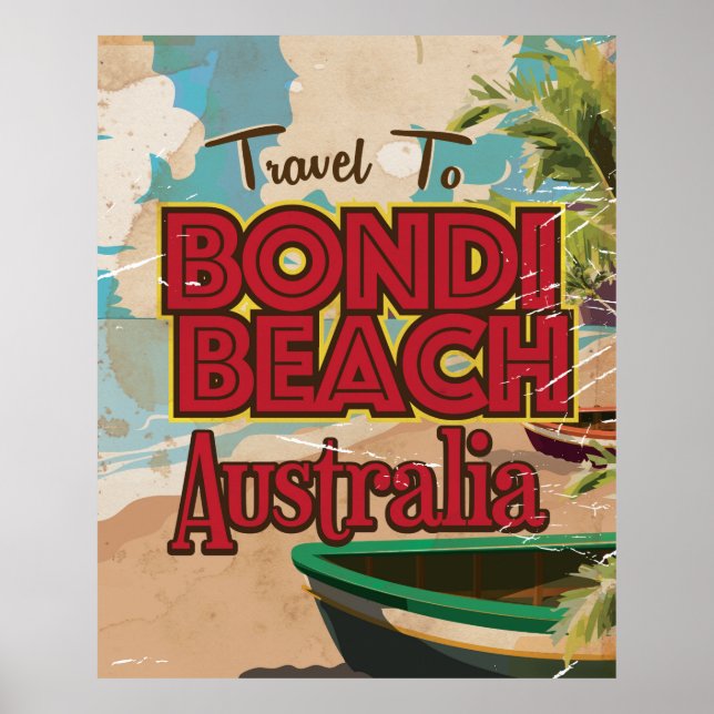 Bondi Beach Australia Vintage vacation poster (Front)