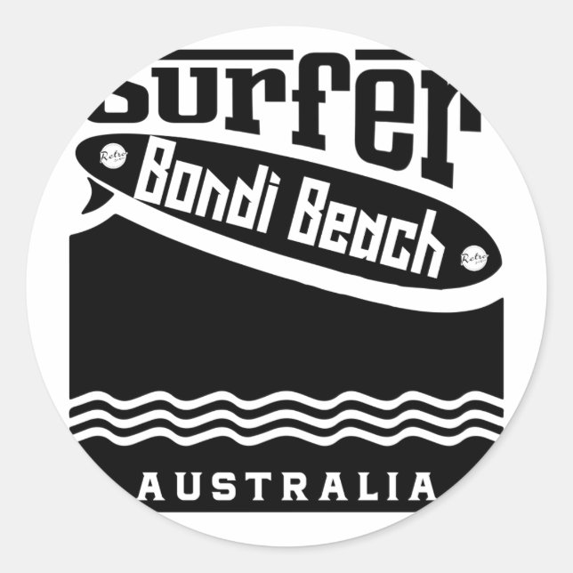 Bondi Beach Classic Round Sticker (Front)