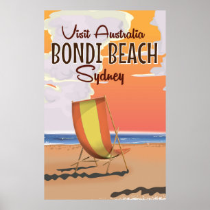 Bondi Beach retro Travel Poster