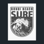 Bondi Beach Surf Club Australia Emblem Postcard<br><div class="desc">Bondi Beach Surf Club design with ocean wave illustration in a badge style.</div>