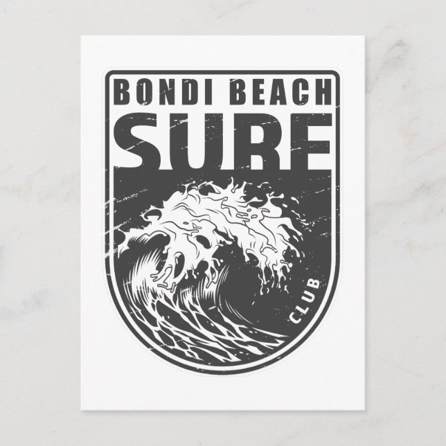 Bondi Beach Surf Club Australia Emblem Postcard (Front)