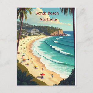 Bondi beach Sydney Australia Vintage vintage trave Postcard