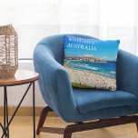 Bondi Beach Throw Pillow<br><div class="desc">20” x 20” throw pillow with an image of Bondi Beach or Bondi Bay, a popular beach and the name of the surrounding suburb in Sydney, New South Wales, Australia. Optional text. Aqua back. Bondi Beach is located 4 miles (7 km) east of the Sydney central business district, in the...</div>