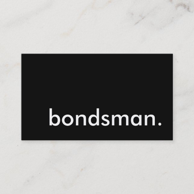 bondsman. business card (Front)