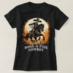 Bone-A-Fide Halloween Cowboy Spooky Skeleton T-Shirt