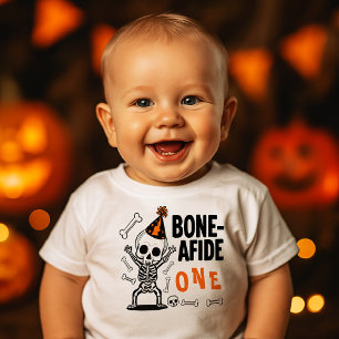 Bone-afide One Skeleton First Birthday Halloween Toddler T-Shirt