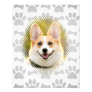 Bone And Paw Print Pattern Dog Frame