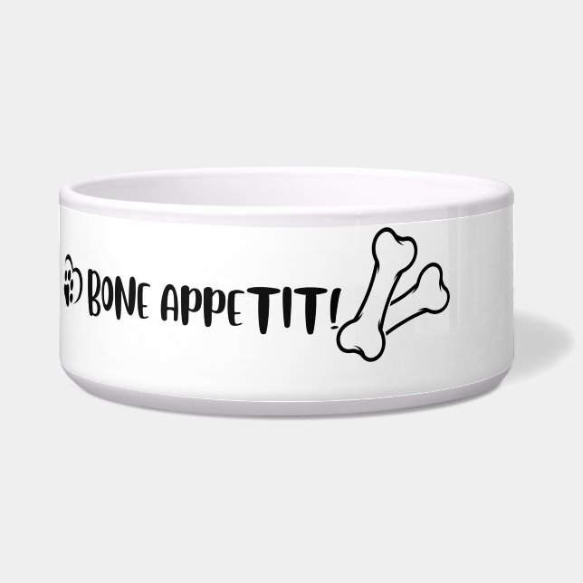 Bone Appetit - ceramic dog bowl for dogs (Front)