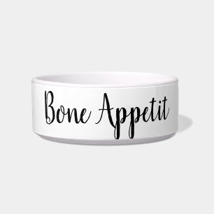 Bone Appetit funny dog puppy pet bowl saying quote