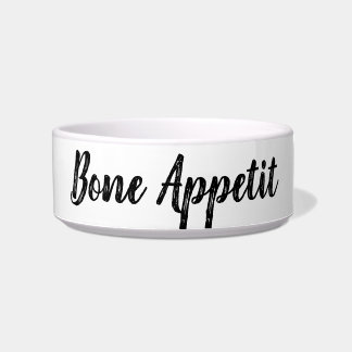 Bone Appetit funny puppy dog pet bowl saying quote