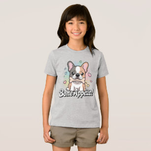 Bone Appétit - Kawaii French Bulldog Holding Bone Tri-Blend Shirt