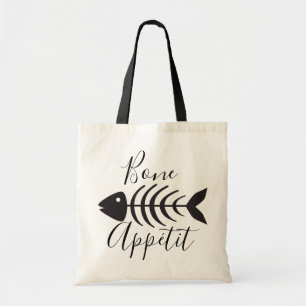 Bone Appetite Fish Bone Skeleton Tote Bag