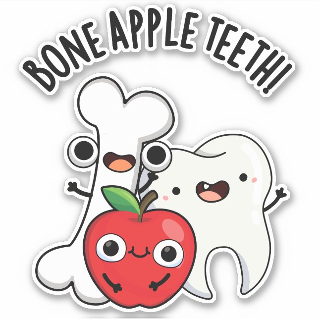 Bone Apple Teeth Funny Bona Appetit Pun  (Front)