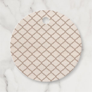 Bone/Beige Moroccan Trellis Favour Tags