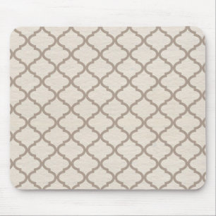 Bone/Beige Moroccan Trellis Mouse Mat