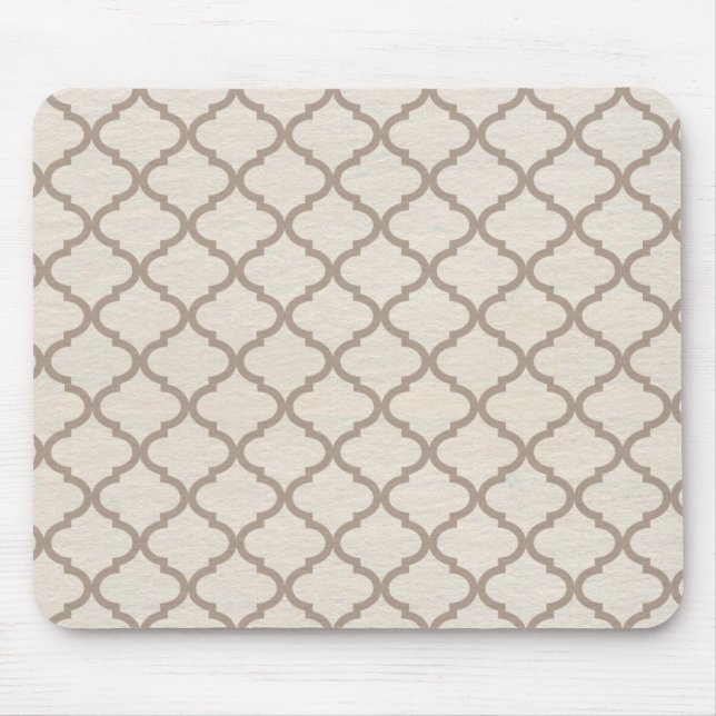 Bone/Beige Moroccan Trellis Mouse Mat (Front)