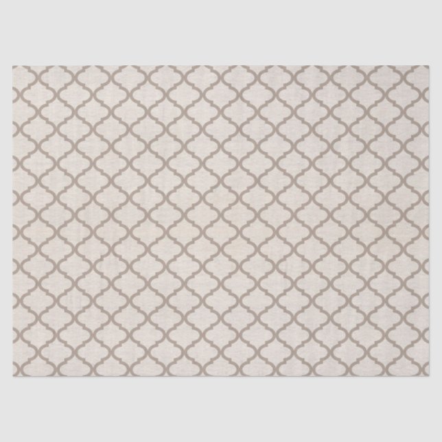 Bone/Beige Moroccan Trellis  Tissue Paper (Front)