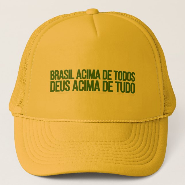 Boné Brasil Above All God Above All Trucker Hat (Front)