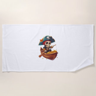 Bone Buccaneer – Funny Pirate Skull Beach Towel