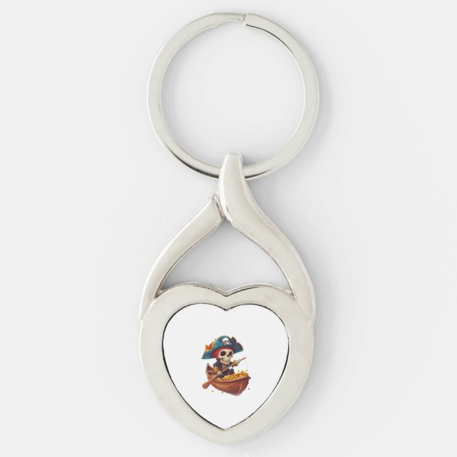 Bone Buccaneer – Funny Pirate Skull Key Ring (Front)