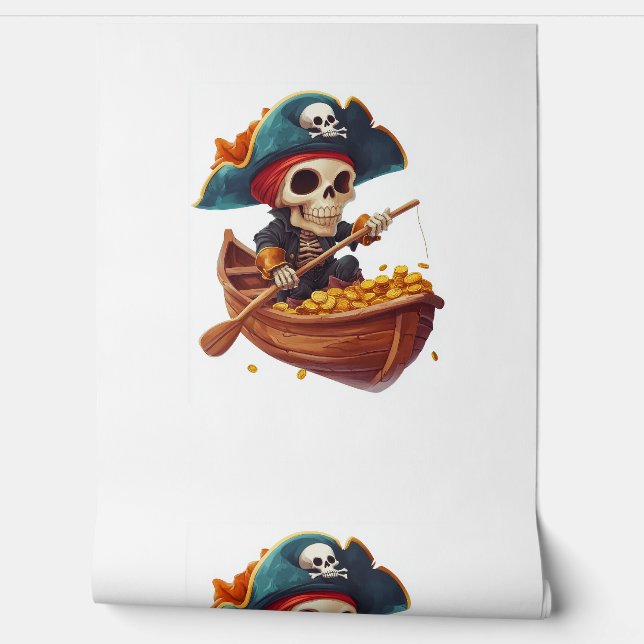Bone Buccaneer – Funny Pirate Skull Wallpaper (Unrolling)