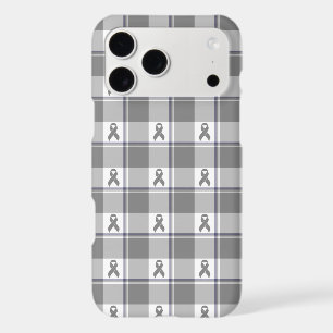 Bone Cancer Awareness Plaid Gray Ribbon