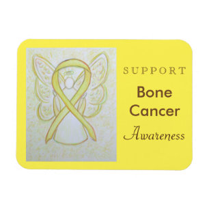 Bone Cancer Awareness Ribbon Angel Magnet