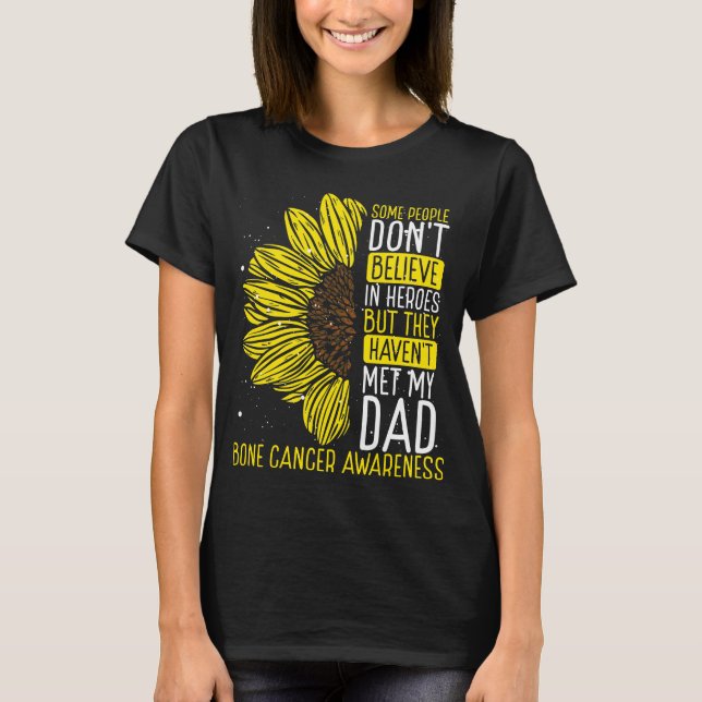 Bone Cancer Awareness Ribbon Dad Warrior T-Shirt (Front)