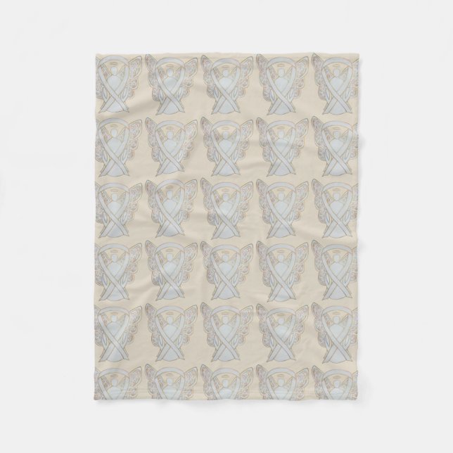 Bone Cancer Awareness Ribbon Fleece Chemo Blanket (Front)
