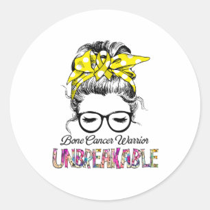 Bone Cancer Awareness Ribbon Support Gifts Classic Round Sticker