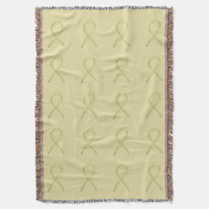 Bone Cancer Awareness Ribbon Throw Blankets