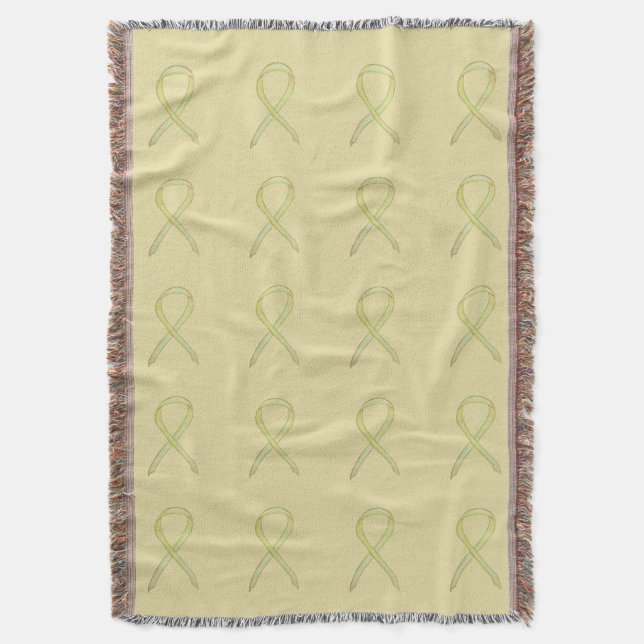 Bone Cancer Awareness Ribbon Throw Blankets (Front Vertical)