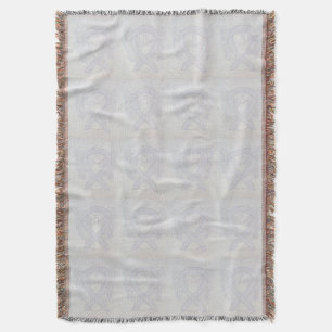 Bone Cancer Awareness Ribbon Throw Blankets