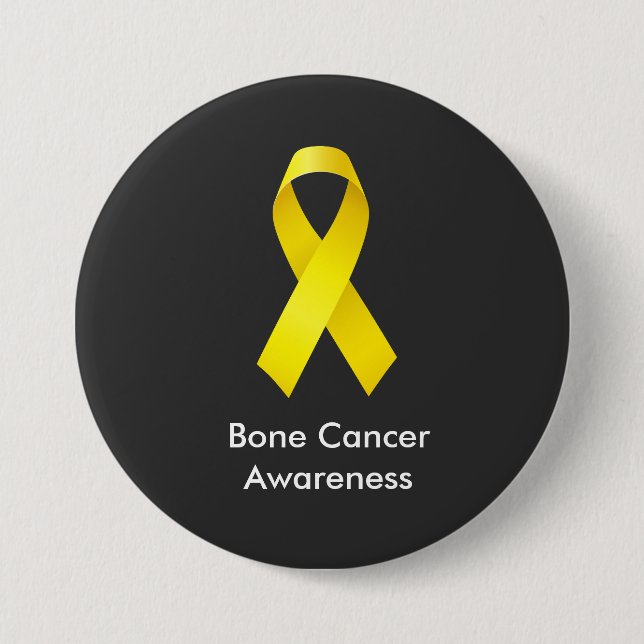 Bone Cancer Awareness Yellow Ribbon 7.5 Cm Round Badge (Front)