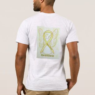 Bone Cancer Awareness Yellow Ribbon Angel Tee
