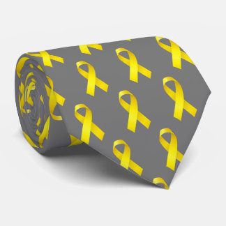 Bone Cancer Awareness Yellow Ribbon Tie