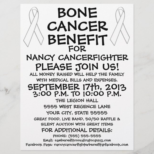Bone Cancer Benefit Flyer (Front)