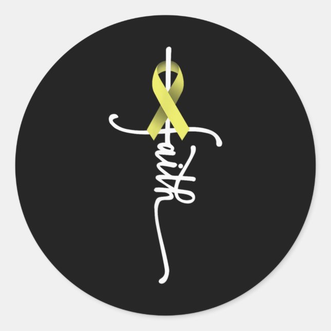 Bone Cancer Faith Sarcoma Bone Cancer Awareness Su Classic Round Sticker (Front)