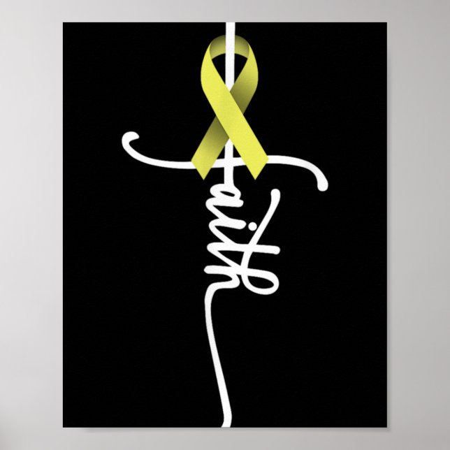 Bone Cancer Faith Sarcoma Bone Cancer Awareness Su Poster (Front)