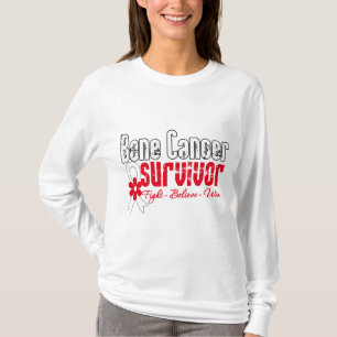 Bone Cancer Survivor Flower Ribbon T-Shirt