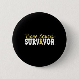 Bone Cancer Survivor Yellow Rebbon Sarcoma Cancer 6 Cm Round Badge
