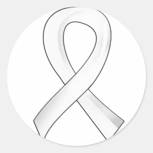 Bone Cancer White Ribbon 3 Classic Round Sticker