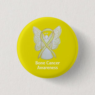 Bone Cancer Yellow Angel Awareness Ribbon Pin