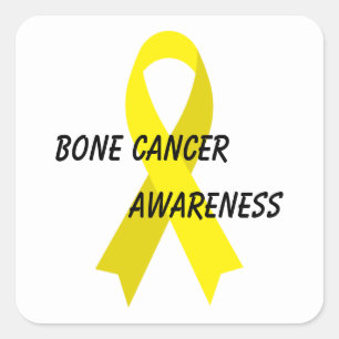 Bone Cancer Yellow Awareness Ribbon by Janz Square Sticker