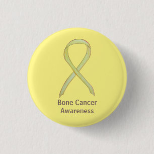 Bone Cancer Yellow Awareness Ribbon Custom Pins