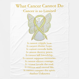 Bone Cancer Yellow Awareness Ribbon Fleece Blanket